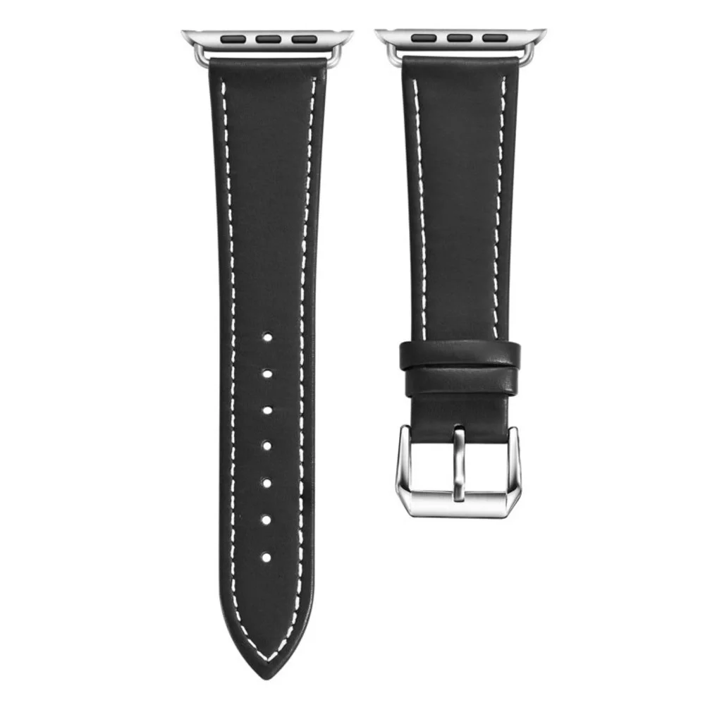 POSH TECH STITCHED LEATHER STRAP BAND FOR APPLE WATCH 38/40 BLACK UNISEX NWT